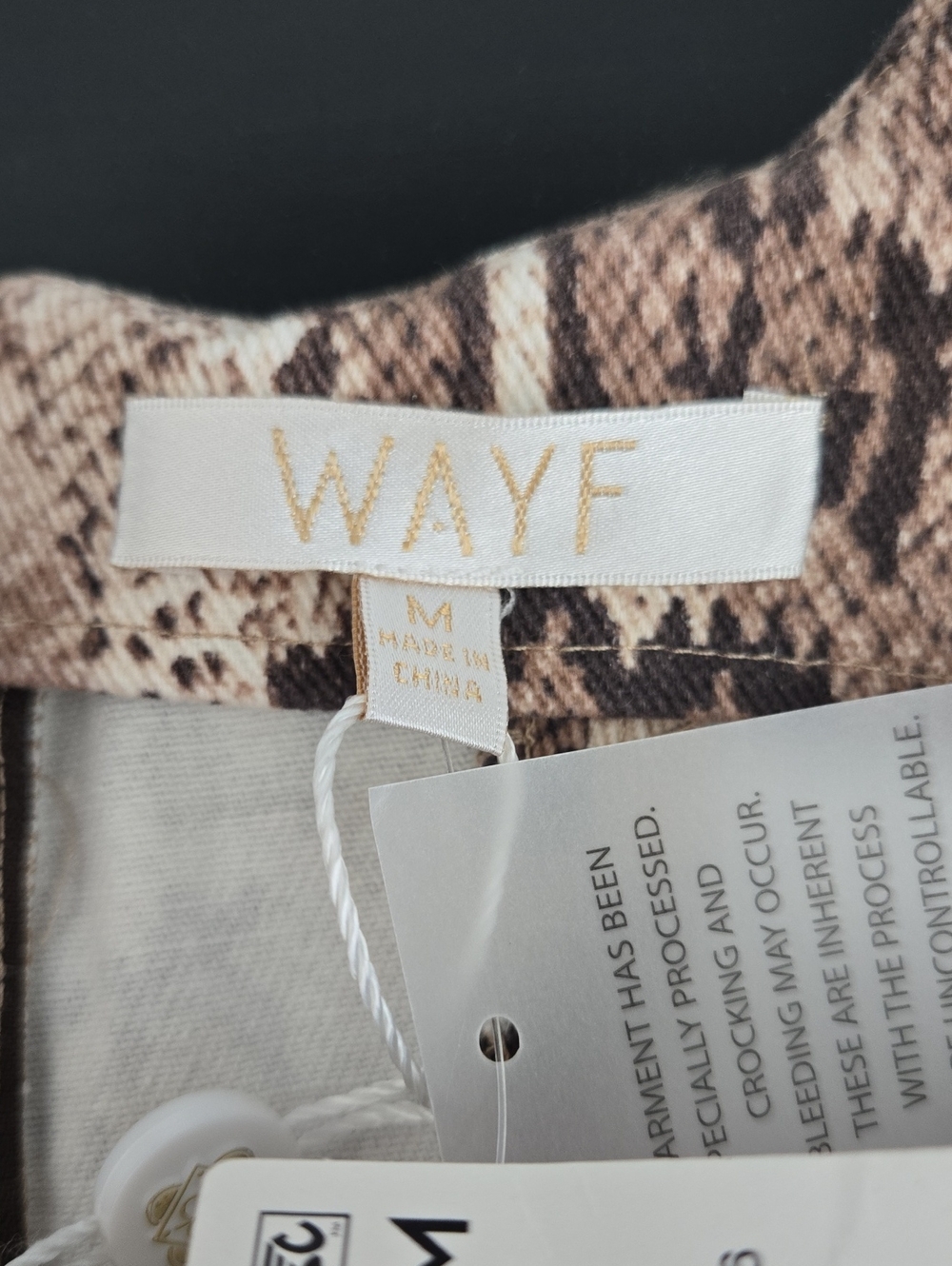 Wayf Savanna Snakeskin Print A-Line Dress Brown Python Pocket Size M NWT - Picture 9 of 14